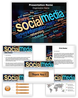 Social Media Words Editable PowerPoint Template
