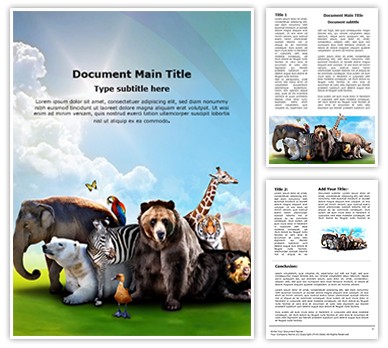 Wild Animals Editable Word Template