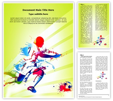 Sports Training Soccer Player Editable Word Template