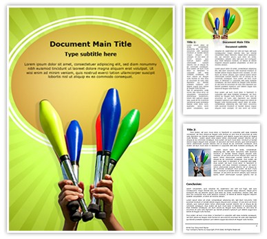 Juggling Clubs Editable Word Template