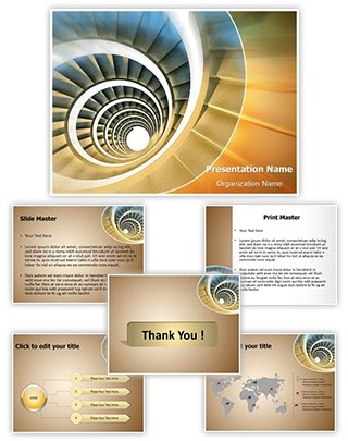 Endless Spiral staircase Editable PowerPoint Template