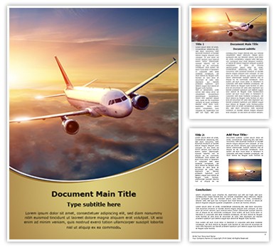 Airplane Editable Word Template