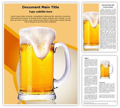 Beer Glass Editable Word Template