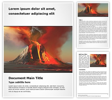 Volcano Free Word Template