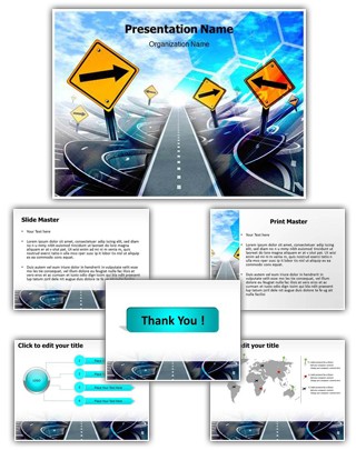 Labyrinth Of Roads Editable PowerPoint Template