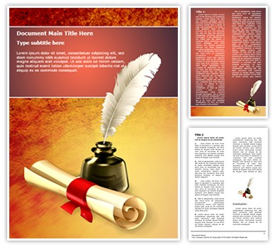 Ancient Scroll with Ink Editable Word Template