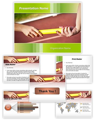 Relay Race Baton Editable PowerPoint Template