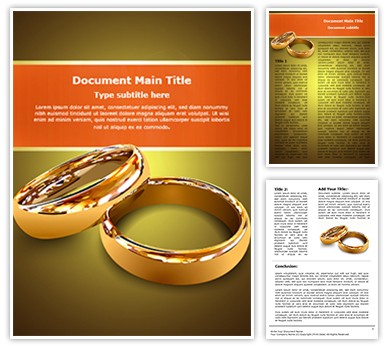 Wedding Couple Rings Editable Word Template