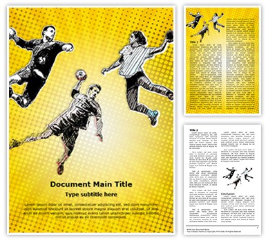 Handball Sports Player Editable Word Template