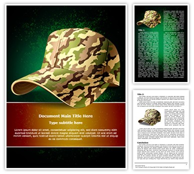 Army Cap Editable Word Template