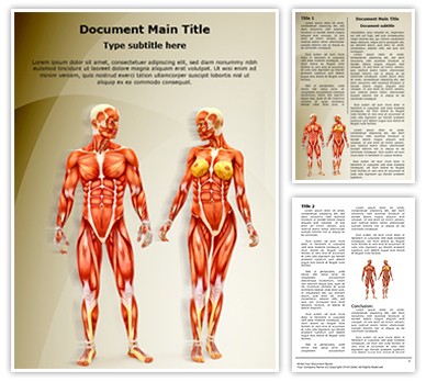 Men and Women Muscular Anatomy Editable Word Template