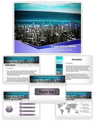 Tsunami Wave Editable PowerPoint Template