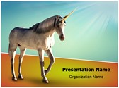 Unicorn White Horse Editable PowerPoint Template