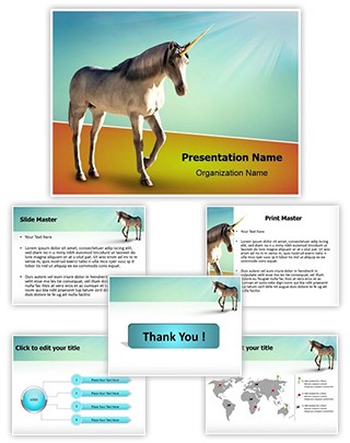 Unicorn White Horse Editable PowerPoint Template