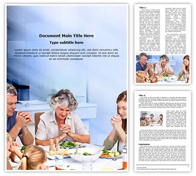 Family Meal Prayer Editable Word Template