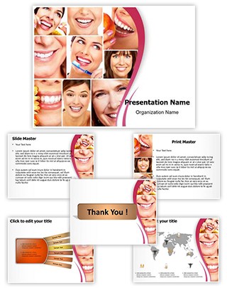 Healthy Teeth Collage Editable PowerPoint Template