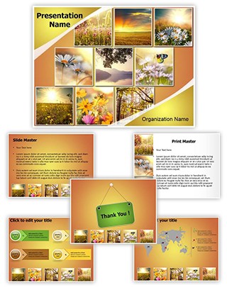 Summer Flower Collages Editable PowerPoint Template