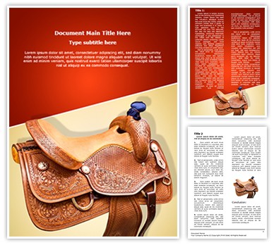 Horse Saddle Editable Word Template