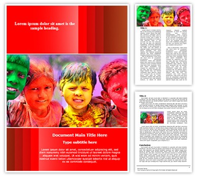 Indian Holi Celebration Editable Word Template