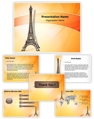 Eiffel Tower Statue Editable PowerPoint Template