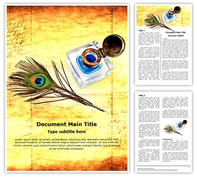 Peacock Quill Ink Editable Word Template