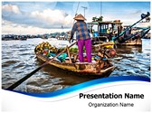 Floating Boat Market Editable PowerPoint Template