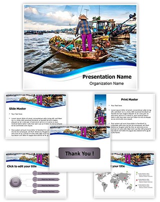 Floating Boat Market Editable PowerPoint Template