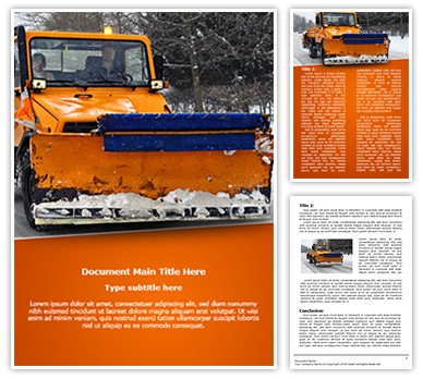 Snow Plow Truck Editable Word Template