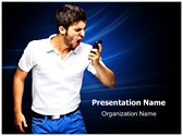 Angry Man on Phone Editable PowerPoint Template