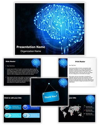 Circuit Brain Editable PowerPoint Template