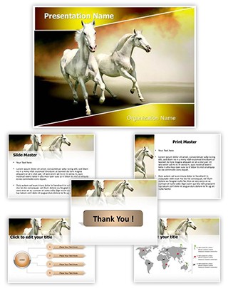 White Horses Editable PowerPoint Template