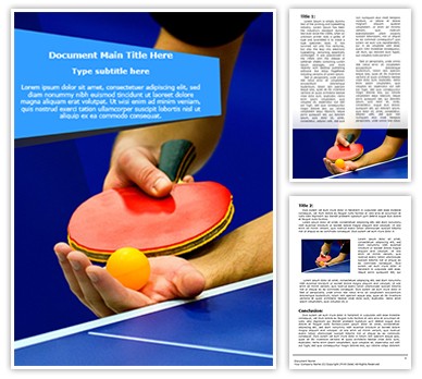 Table Tennis Service Editable Word Template