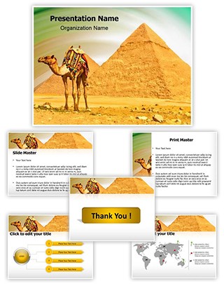 Pyramids Camel Editable PowerPoint Template