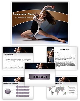 Female Jazz Dancer Editable PowerPoint Template