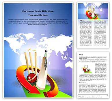 World Cricket Editable Word Template