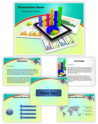 Tablet Spreadsheet Graph Editable PowerPoint Template