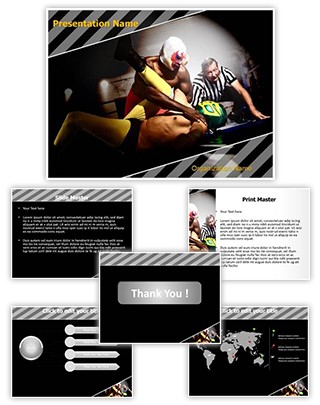 Wrestlers Referee Editable PowerPoint Template