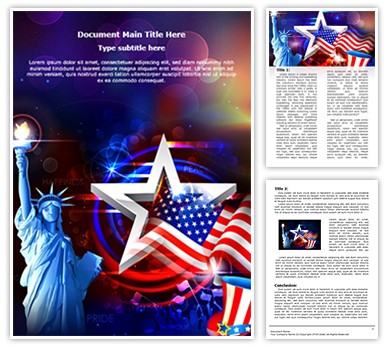American Independence Day Editable Word Template