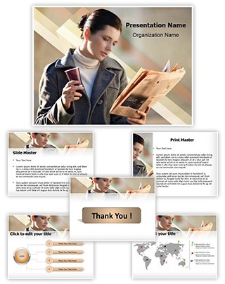 Reading Newspaper Editable PowerPoint Template