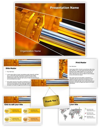 Hydraulic Pistons Editable PowerPoint Template