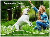 Dog Human Friendship Editable PowerPoint Template