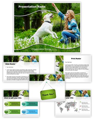 Dog Human Friendship Editable PowerPoint Template