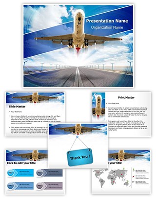 Airplane Takeoff Editable PowerPoint Template