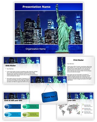 Manhattan Skyline Editable PowerPoint Template