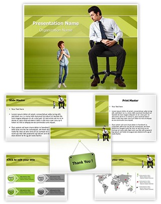 Small Big Businessman Editable PowerPoint Template
