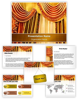 Window Curtain Editable PowerPoint Template