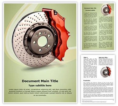 Disk Brake Editable Word Template