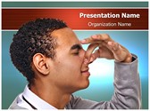 Pinching Nose Editable PowerPoint Template