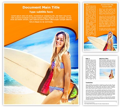 Female Surfer Editable Word Template