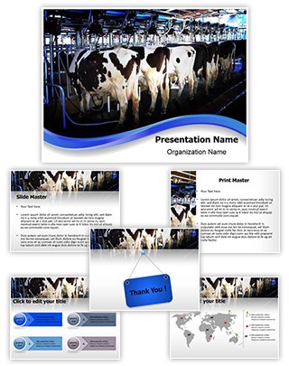 Cow Milking Factory Editable PowerPoint Template